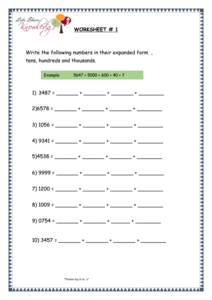 Writing Decimals In Expanded Form Worksheet Grade Decimalworksheets Net