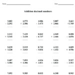 25 Decimal Worksheets Grade 5 Pdf Addition And Subtraction Decimals