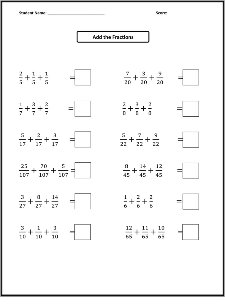 4th Grade Math Worksheets Best Coloring Pages For Kids