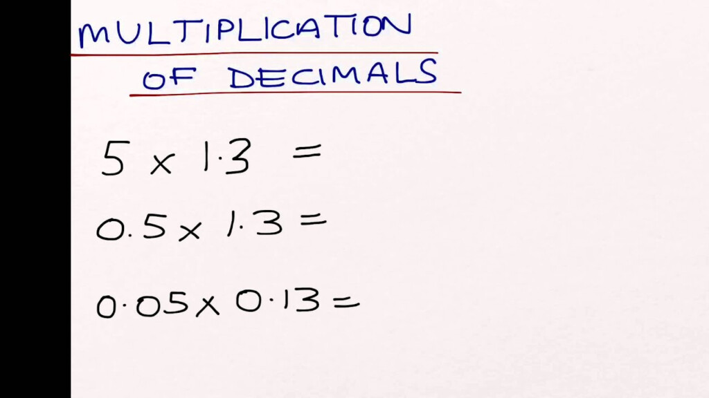 5 The Multiplication Of Decimals YouTube