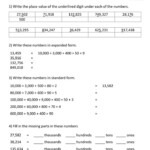 5th Grade Math Worksheets Place Value To 1 Million 1 Place Value