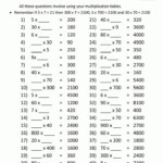 5Th Grade Multiplication Worksheets To Print 4th Grade Math