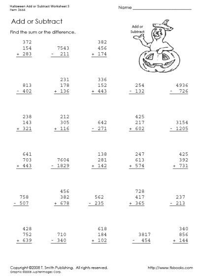 Adding And Subtracting 3 Digit Numbers Subtraction Worksheets 