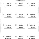 Adding And Subtracting Decimals Worksheets Math Monks