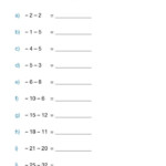Adding And Subtracting Positive And Negative Numbers Worksheet Pdf