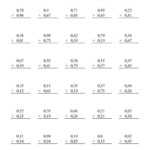 Adding Decimals Range 0 01 To 0 99 A European Decimals Worksheet