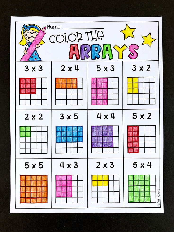 Arrays Multiplication Worksheets Teaching Multiplication Learning 