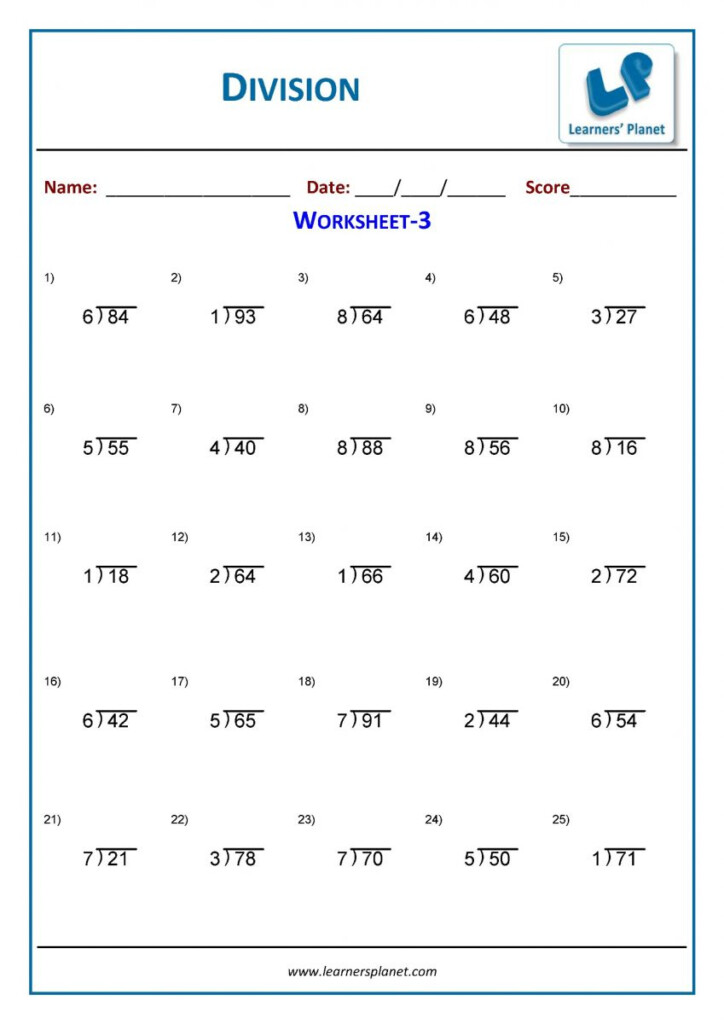 CBSE Third Grade Math Division Printable Worksheets Quiz Video Session