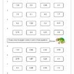 Comparing Decimals Fraction And Decimal Worksheets For Year 4 age 8