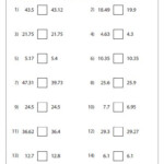 Comparing Decimals Standard Decimals Worksheets Comparing Decimals