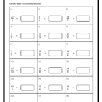 Convert Between Fraction Decimal And Percent Worksheets