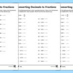 Converting Decimals To Fractions Worksheet Twinkl Twinkl