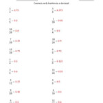 Converting Fractions To Terminating Decimals C