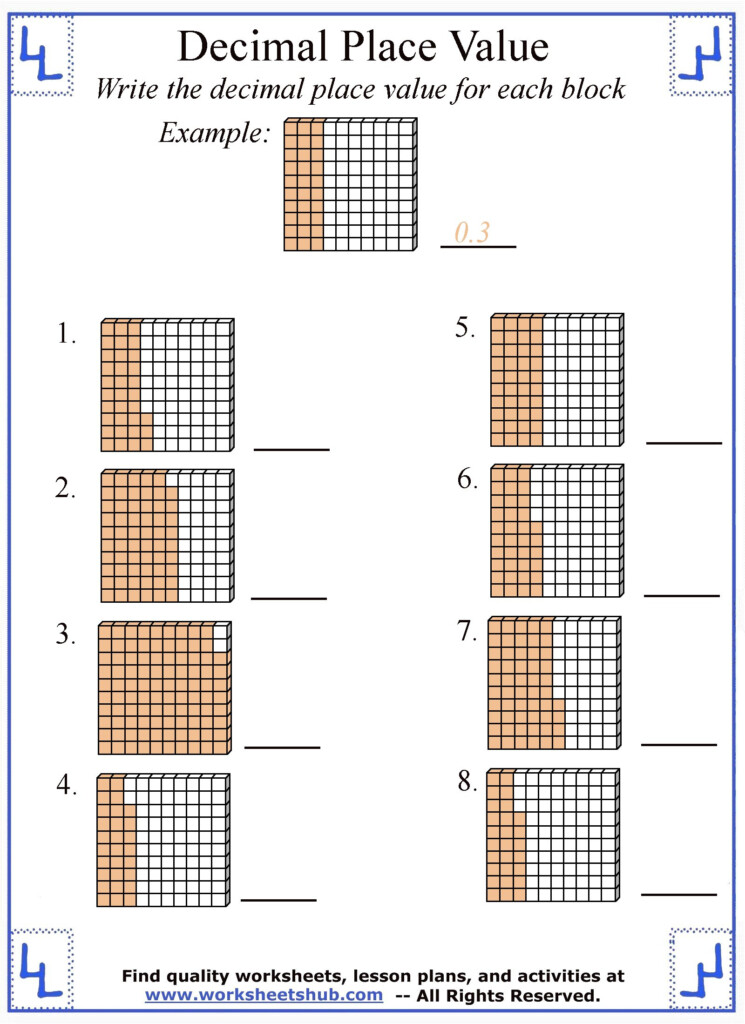 Decimal Place Value Worksheets