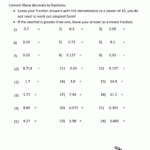 Decimal To Fraction Worksheets Fractions Worksheets Fractions Math