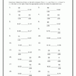 Decimal Versus Fraction Comparison Worksheet Version 1