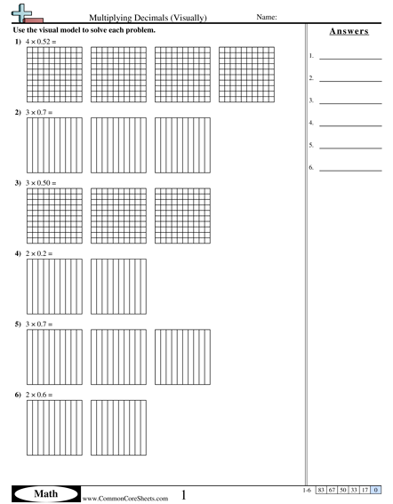 Decimal Worksheets Multiplying Decimals Visually Worksheet 