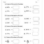 Decimals Percentages Fractions Worksheet