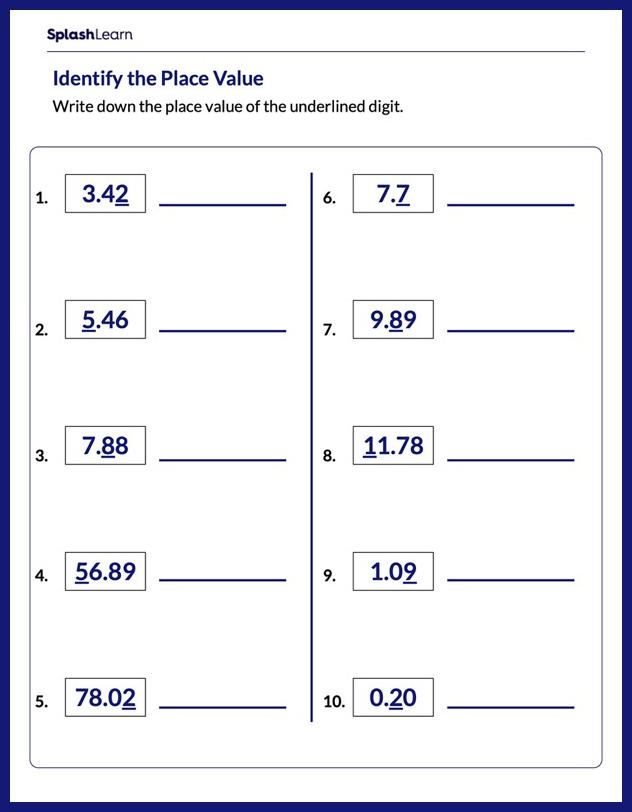 Decimals Worksheets For 3rd Graders Online SplashLearn