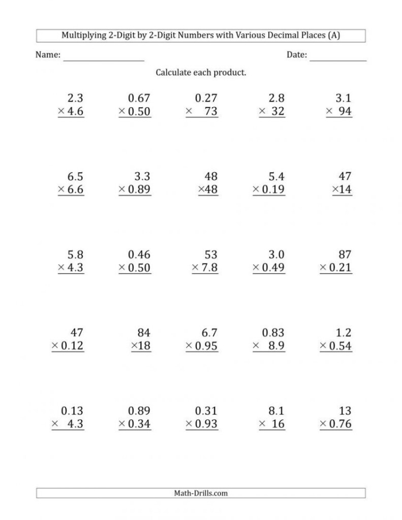 Decimals Worksheets Grade 6 Db excel