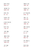 Distributive Property Of Multiplication Over Addition Worksheets