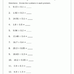 Dividing With Decimals Worksheets