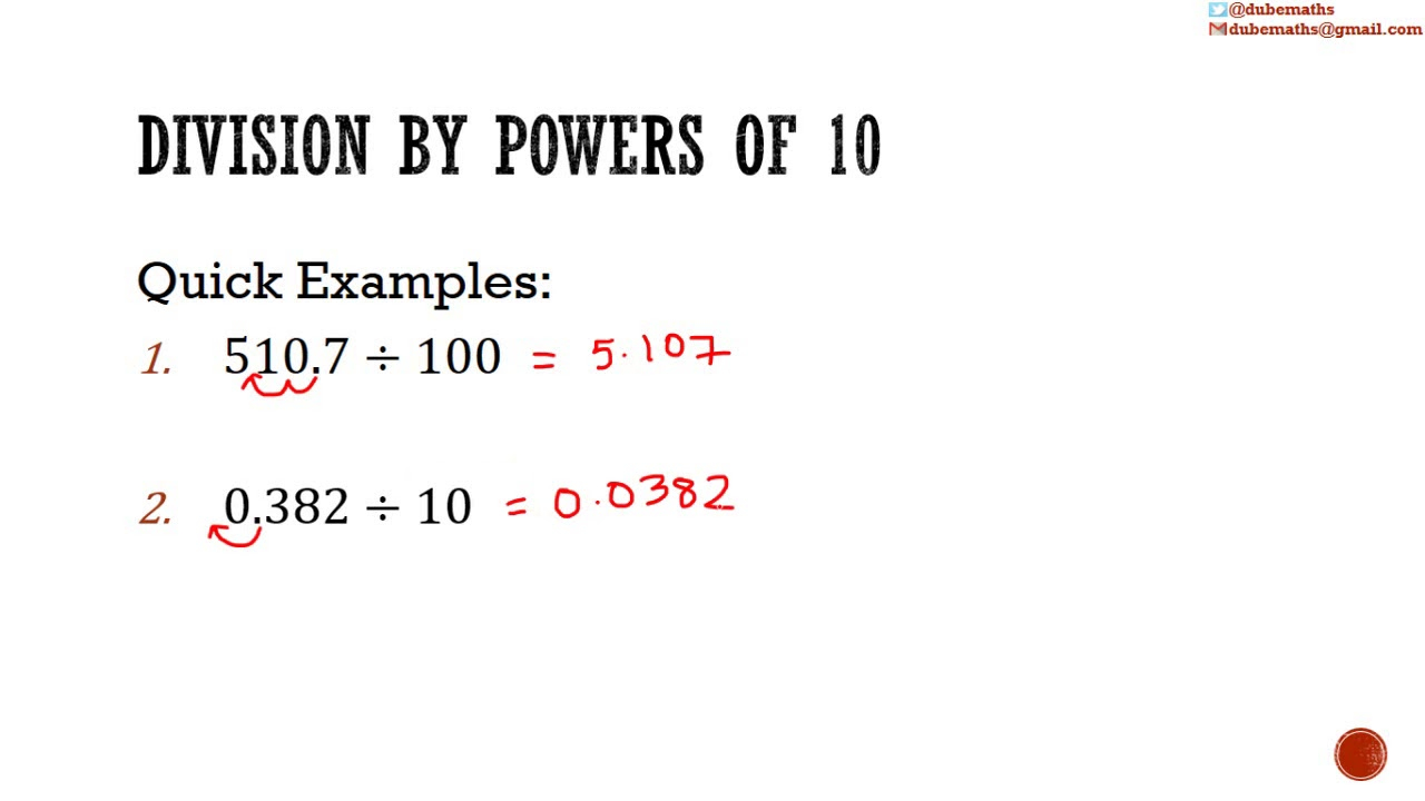 Division By Powers Of 10 Decimals Whole Numbers Computation YouTube