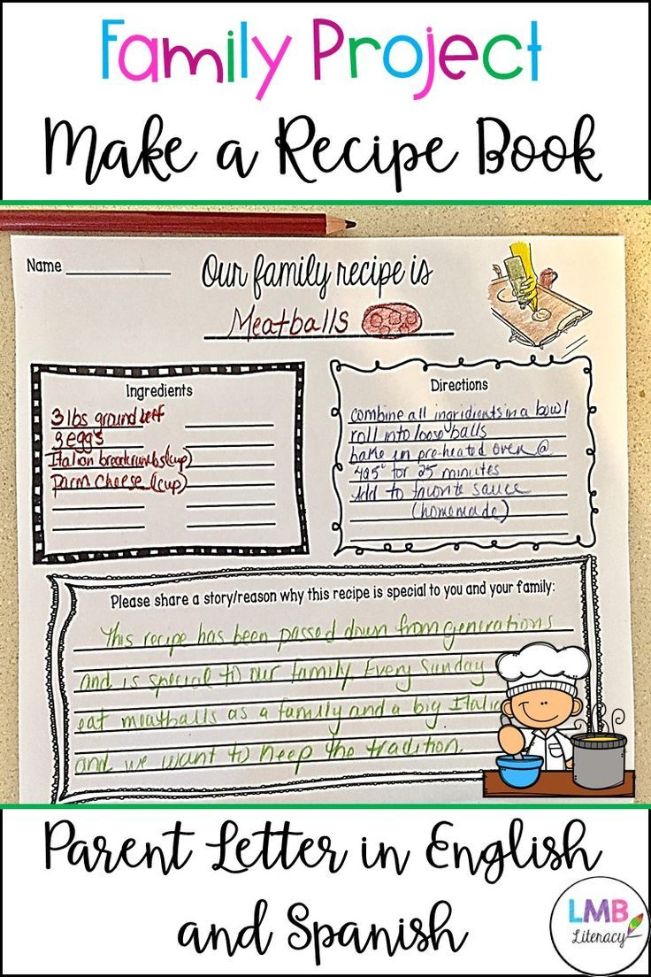 ESL Activities Family Recipe Book Project Family Recipe Book Recipe 