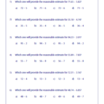 Estimating Decimals And Fractions Worksheets