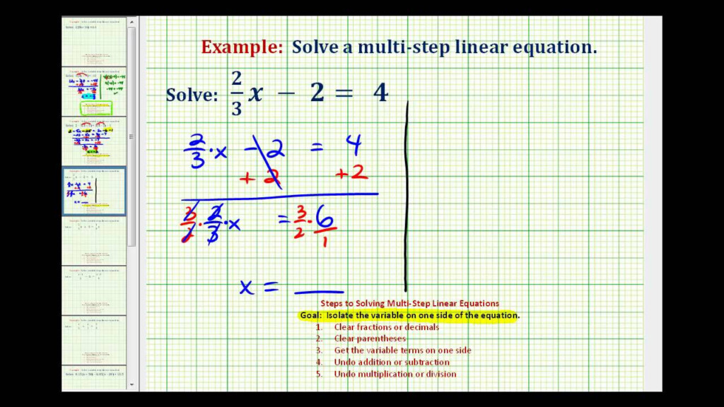Ex Solve A Two Step Equation With A Fraction YouTube