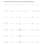 Fifth Grade Convert Fractions To Decimals Worksheet 06 One Page