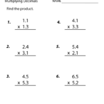 Fifth Grade Decimals Multiplication Worksheet