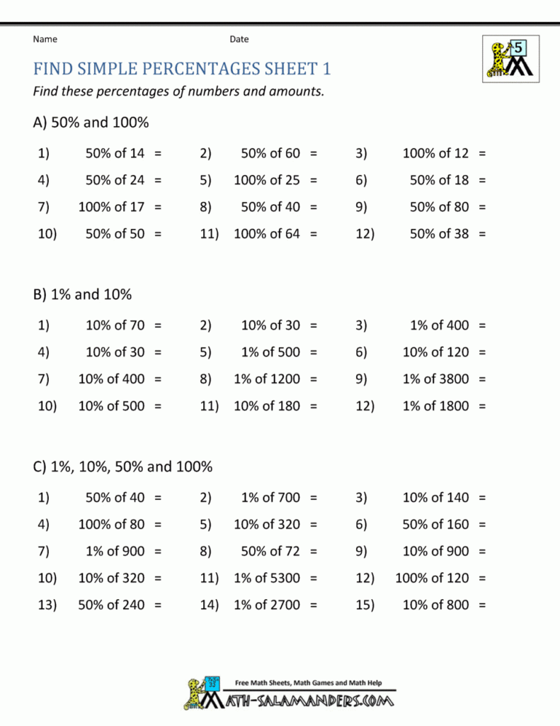 Finding Percentage Worksheets Db excel