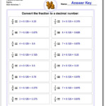 Fraction To Decimal Drills