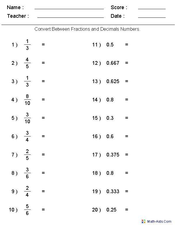 Fraction To Percent Worksheet With Answers Askworksheet