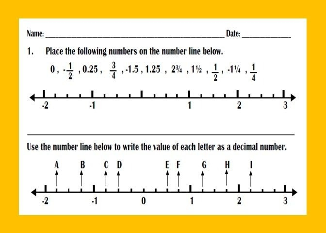 Fractions And Decimals On Number Line Worksheets Worksheets Master