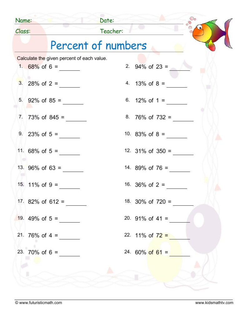 Free Ratio Percentage Math Worksheets Pdf MATH ZONE FOR KIDS