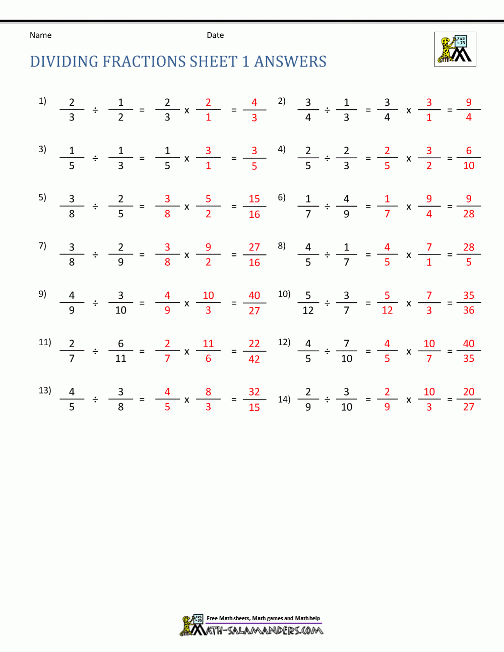 Grade 6 Math Worksheets Writing Fractions As Decimals K5 Learning 