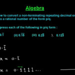 How To Convert A Non terminating Repeating Decimal Expansion Into p