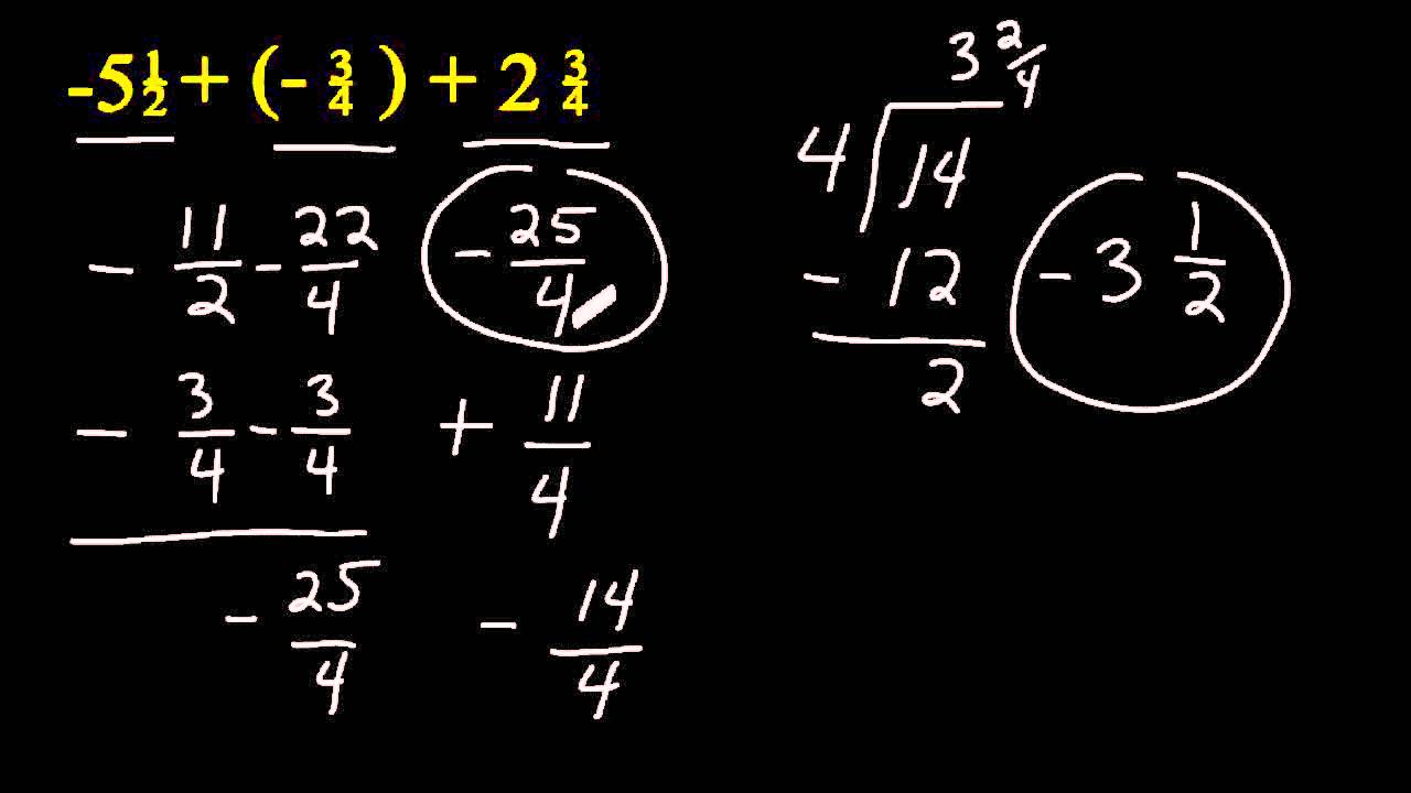 How To Divide Negative Fractions With Different Denominators