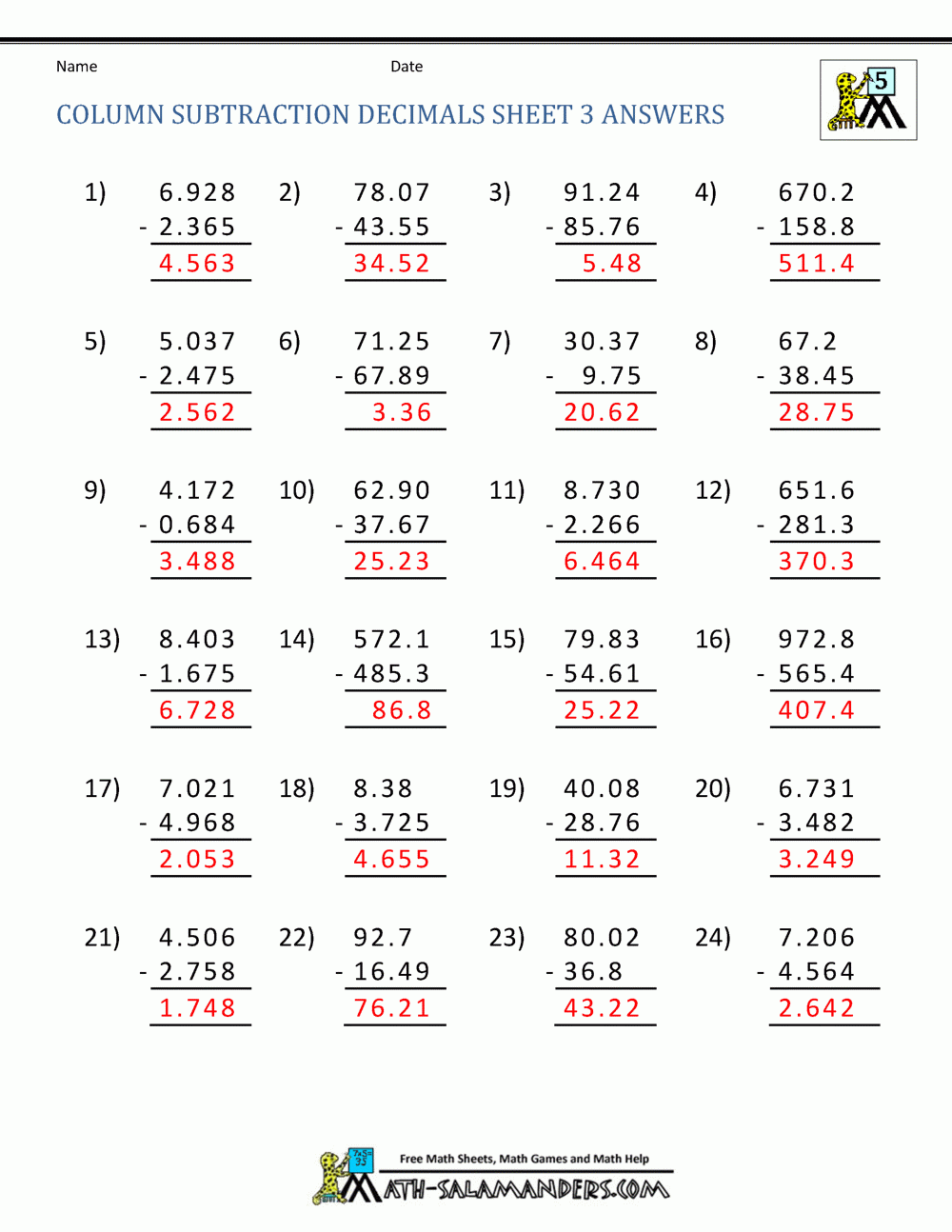  Math Homework 5th Grade Free 5th Grade Math Worksheets 2019 02 19