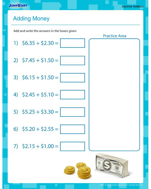 Money Worksheets FOR 5TH GRADE PICS Adding Money Free Math 