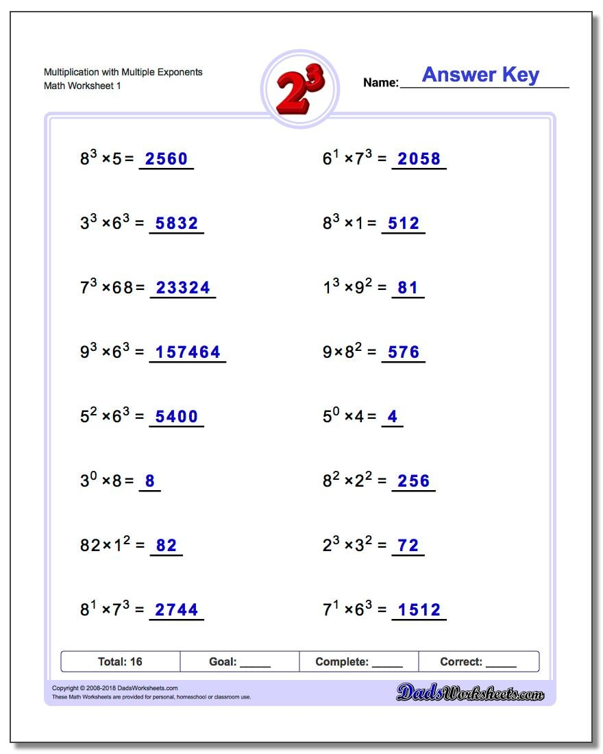 Multiplication With Exponents