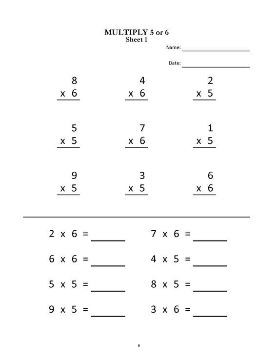 Multiplication Worksheets For Grade 2 3 20 Sheets Pdf Etsy 2nd 