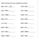 Multiply Decimals With 10 100 1000 Worksheet