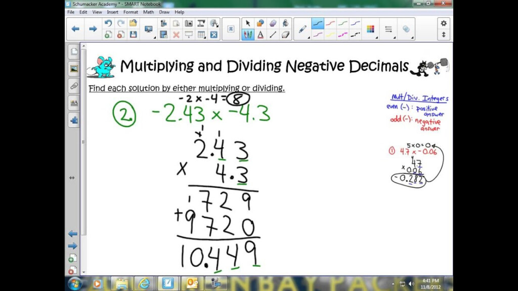 Multiplying And Dividing Negative Decimals YouTube