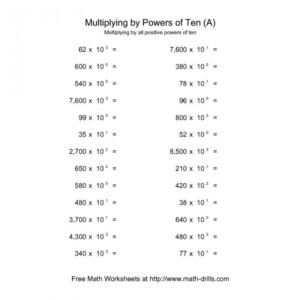 multiplying by powers of 10 worksheets with answers