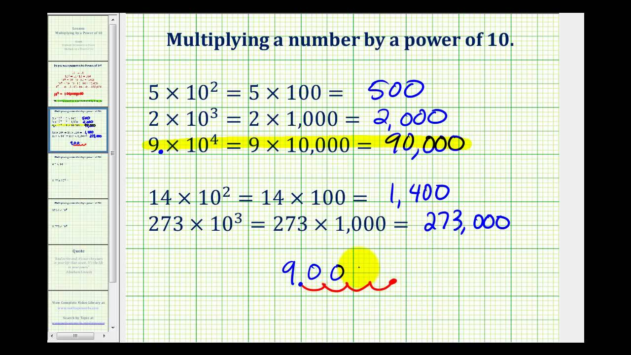 Multiplying By Powers Of Ten YouTube