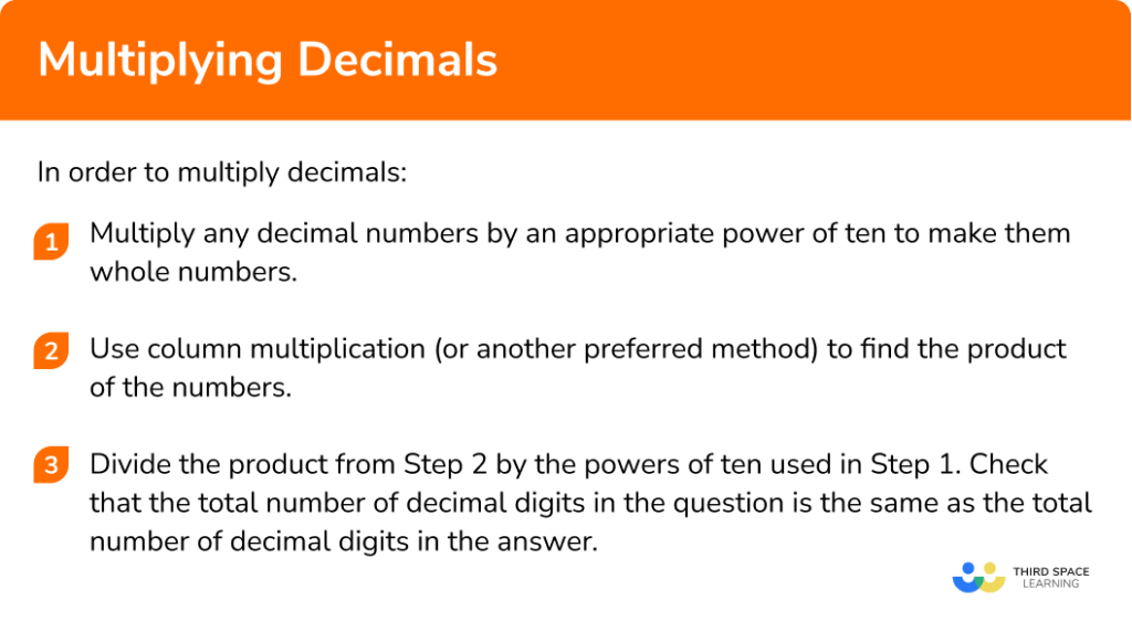 Multiplying Decimals GCSE Maths Steps Examples Worksheet