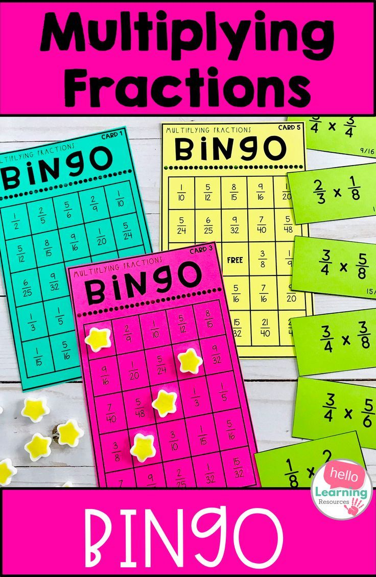 Multiplying Fractions Bingo Fraction Bingo Fraction Activities 